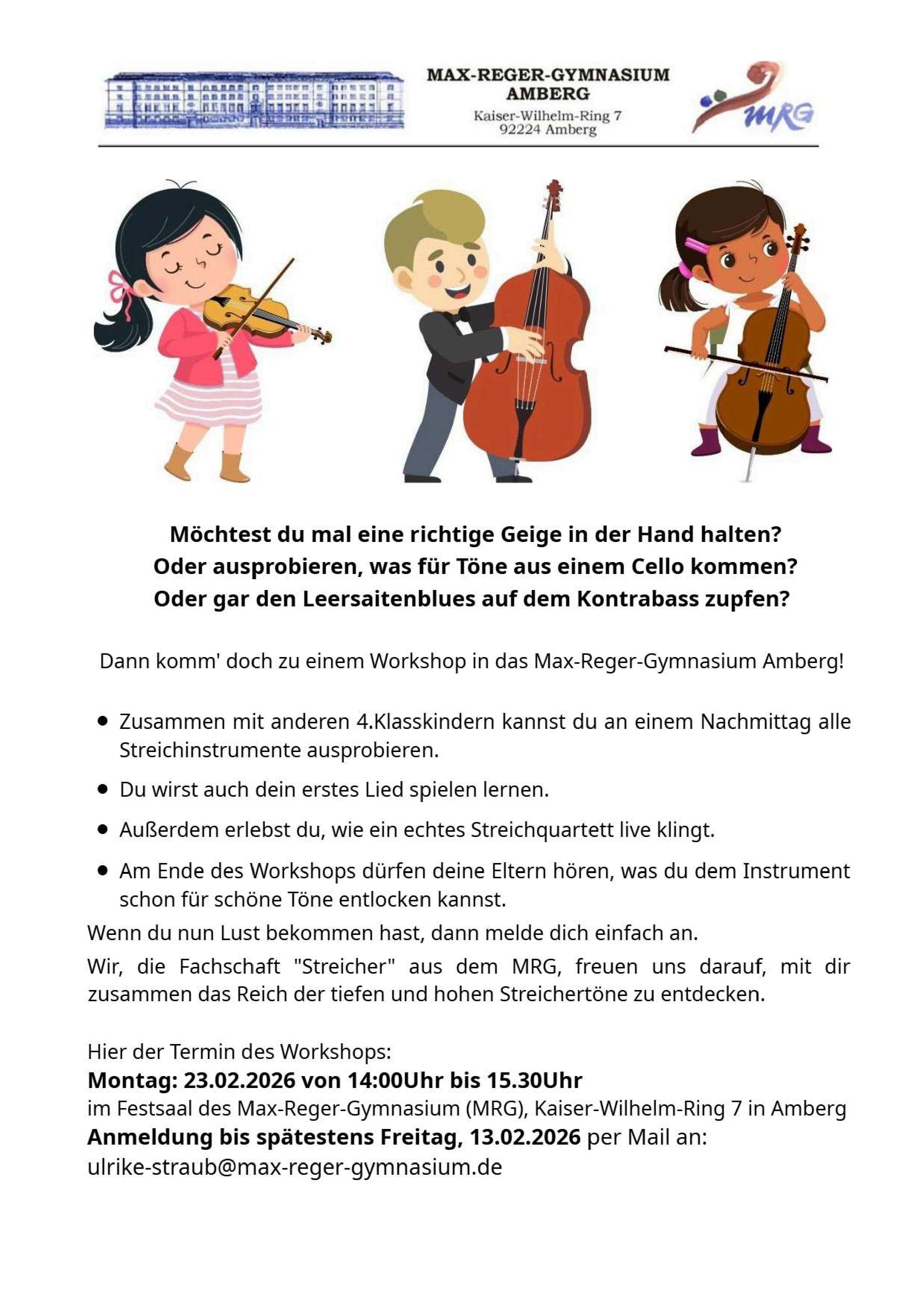 Willkommen im Streicher-Workshop